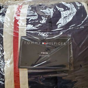 New TOMMY HILFIGER RED WHITE BLUE TWIN COMFORT…